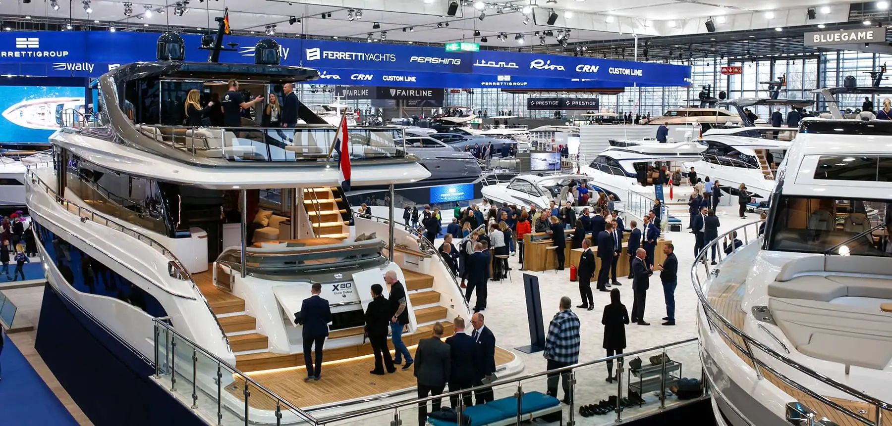 Princess X80 yacht on display at boot Düsseldorf