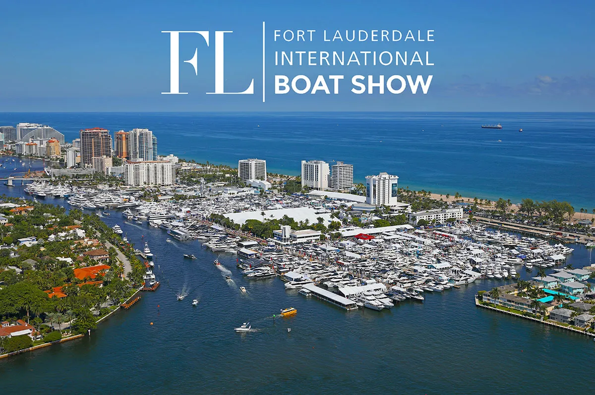 Fort Lauderdale International Boat Show aerial view.